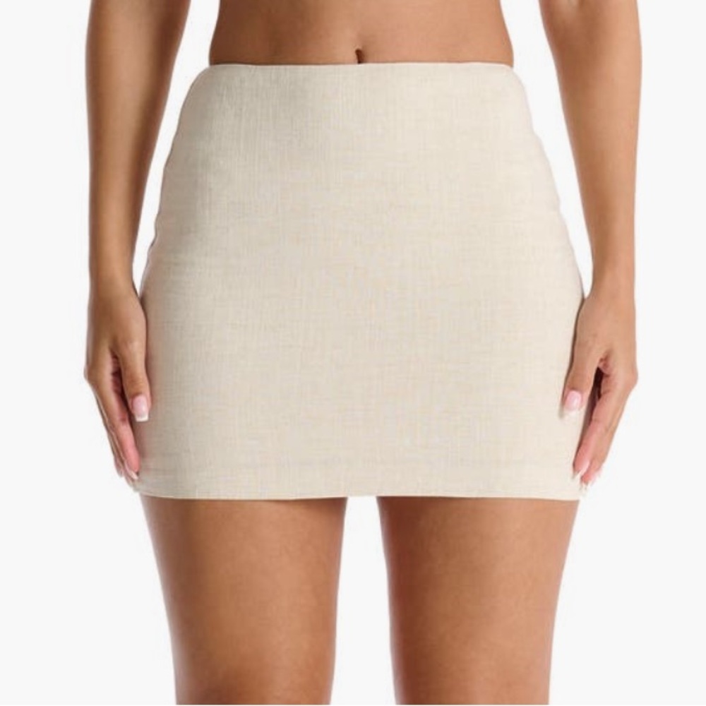 Naked Wardrobe Textured linen Skirt